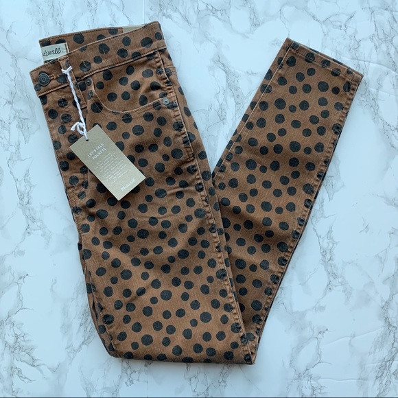 Madewell 10” High Rise Skinny Polka Dot Jeans - Picture 3 of 11